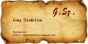 Gay Szabina névjegykártya